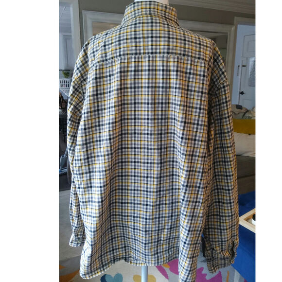 Mens Ralph Lauren Jeans Co plaid button up long sleeve shirt sz L white Navy - Picture 2 of 6